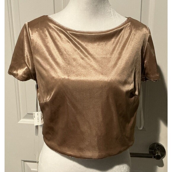 NEW Revelry Bandie Sequin Top Rose Gold Short Sleeve Cocktail Party Size Medium - Picture 8 of 8